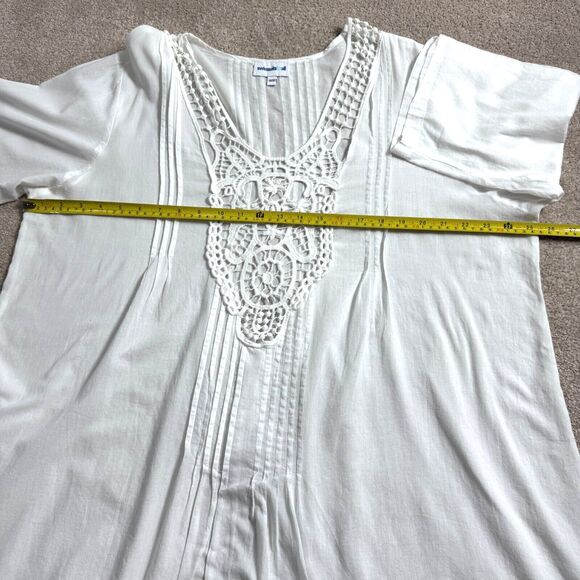 Swimsuits For All Swimsuit Cover Up Women's SIZE 18/20 Short Tab Sleeve White - Picture 10 of 16